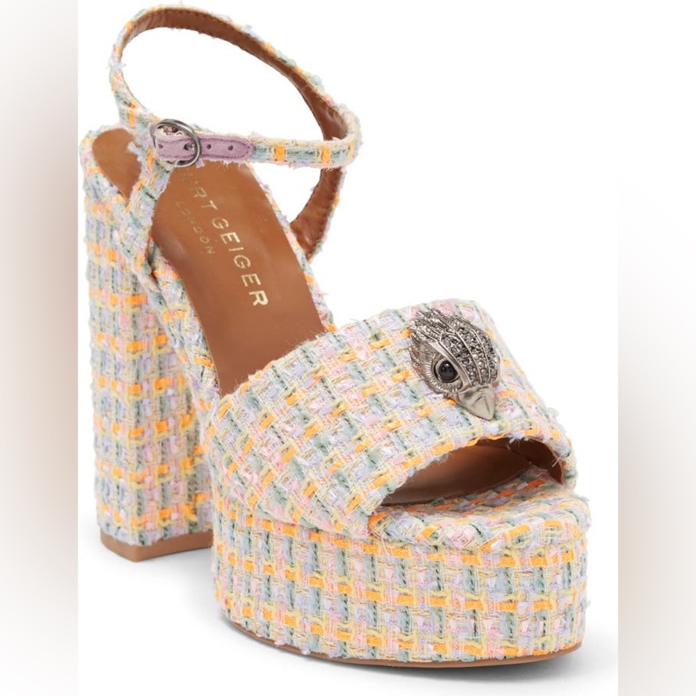 NWT Kurt Geiger Kensington Ankle Strap Platform Sandal Heel